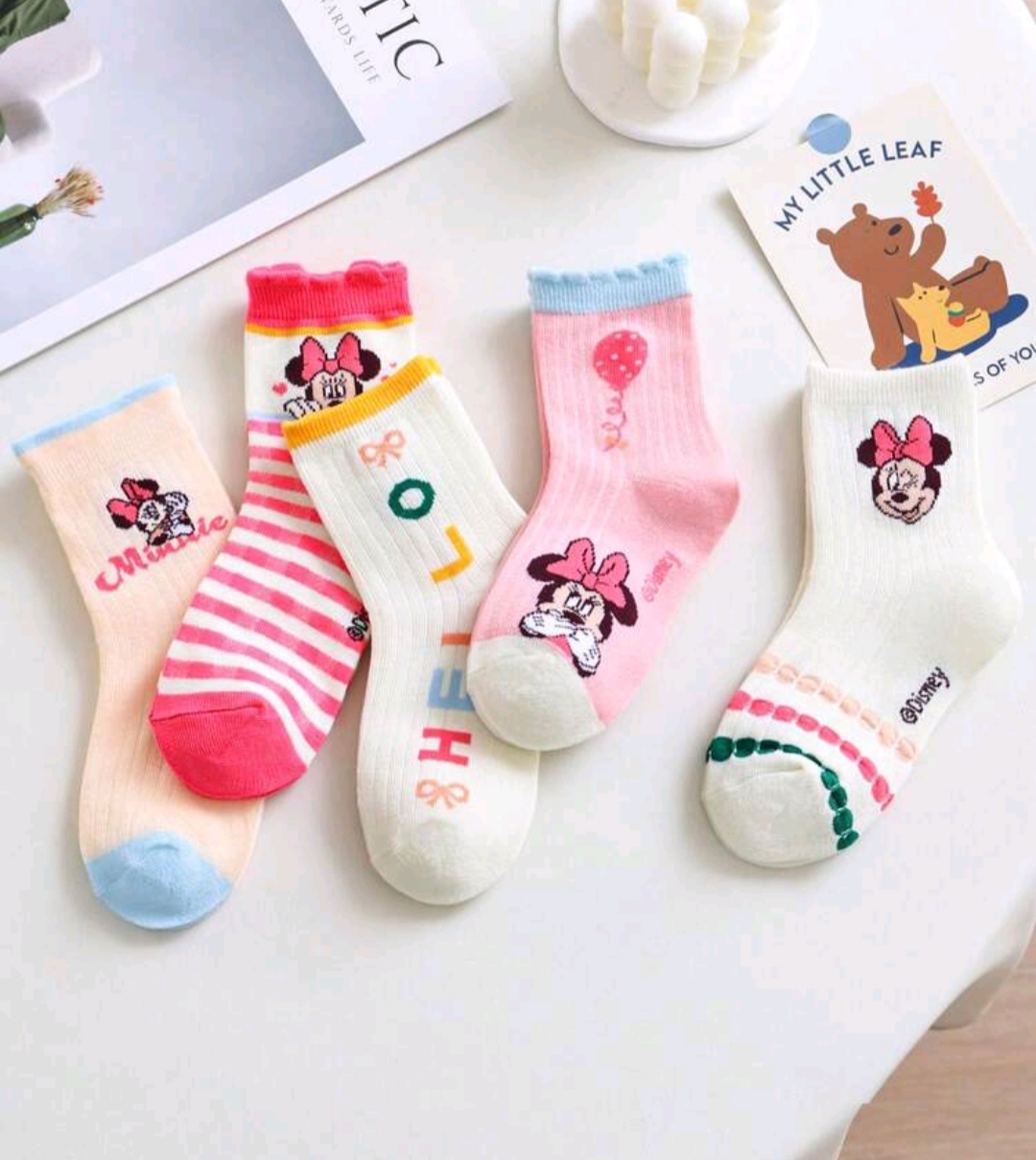 5 pares - Medias para niñas con diseños de Disney